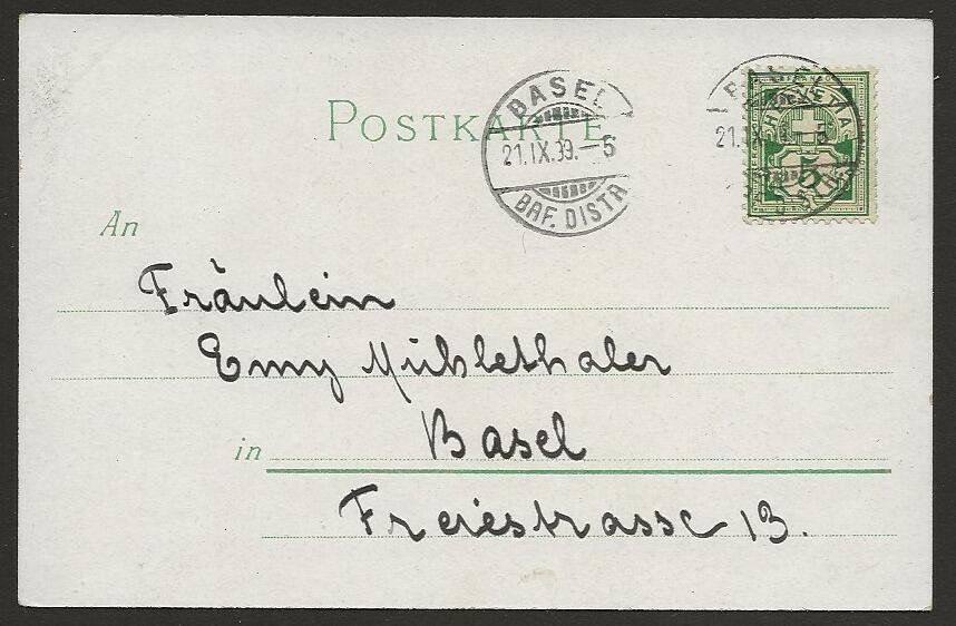 Tutti i francobolli: 1899  5 Rp. Postkarte Bild Burschenleben – Usato da Arlesheim venduto da kuhnphila