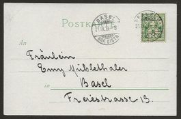 1899  5 Rp. Postkarte Bild Burschenleben