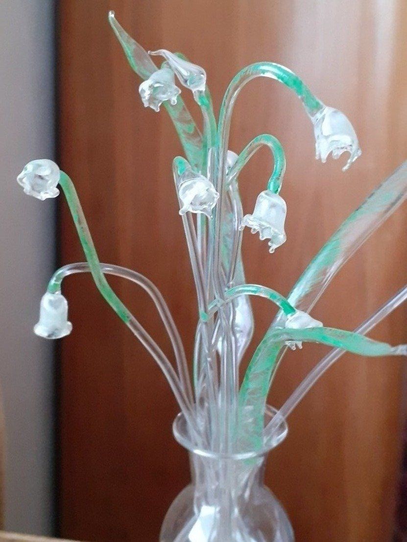 Figuren: Glasfigur antik - Blumenstraus Maiglöckchen – Gebraucht aus Mörschwil von antiksalon 3