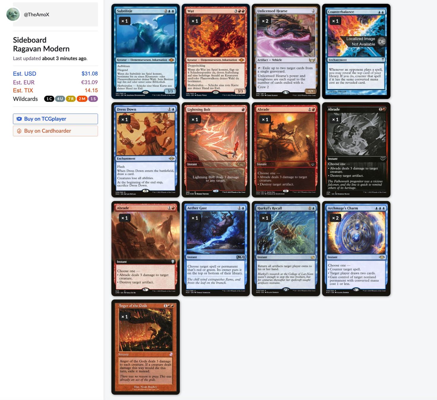 Magic The Gathering Carte collezionabili: MTG Modern - Ragavan/Murktide Deck (Blinged) inkl Sideboard – Usato da Buchs ZH venduto da NOYB0880 7