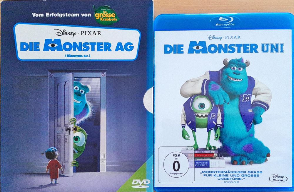 MONSTER AG (2001, DVD) & MONSTER UNI (2013, BLU RAY) (Gebraucht) in ...