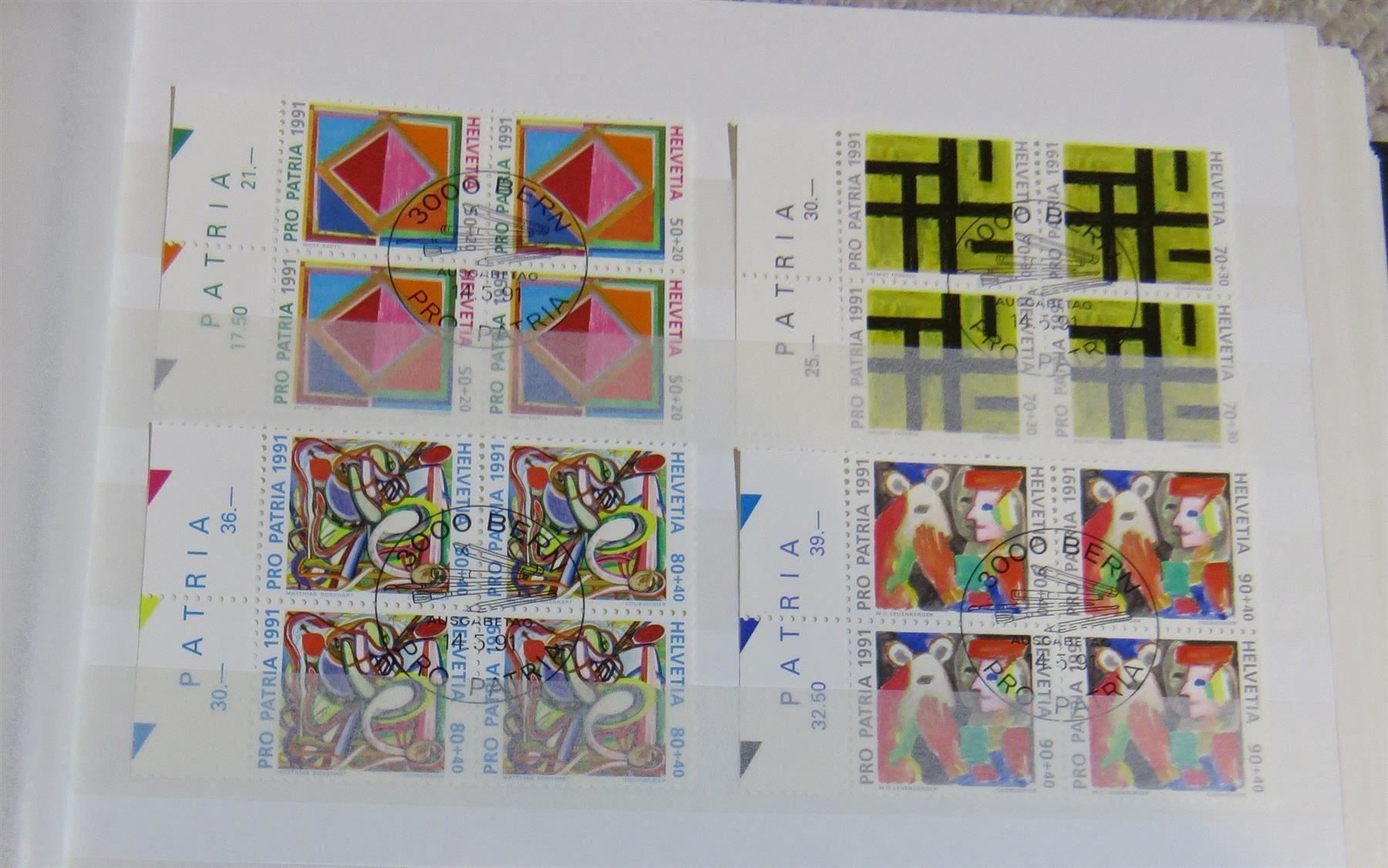 Alle Briefmarken: 1991 4er-Blocks ET inkl. PJ + PP – Gebraucht aus Spiez von Crazyduck 3