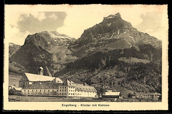 Cartes postales: AK Engelberg, Kloster mit Hahnen – D'occasion à Berlin par bartko-reher