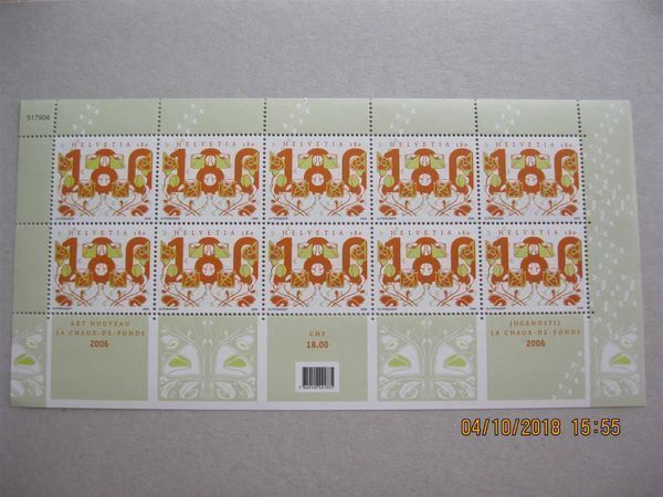 Tutti i francobolli: 2006 Jugendstil Sondermarken 1.80sFr. Kleinbogen postfrisch – Nuovo (secondo la descrizione) da Affoltern am Albis venduto da Andrezc