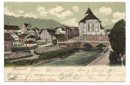Appenzell (AI) Dorfpartie an der Sitter - Kirche - 1904