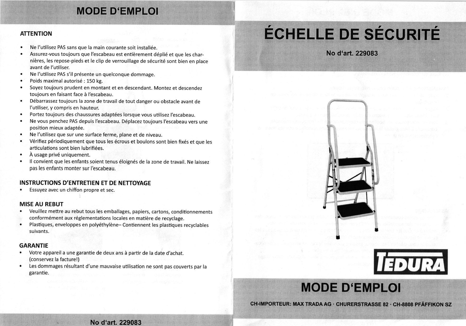 Scale: Escabeau de sécurité Tedura – Nuovo (secondo la descrizione) da Fribourg venduto da Kiki020 2