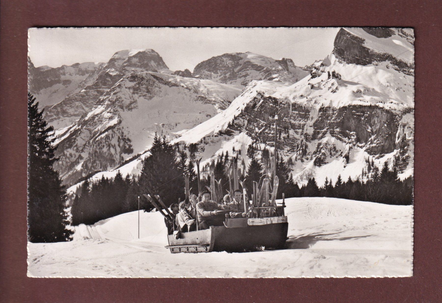 Cartoline postali: BRAUNWALD - Funi-Schlitten - 1954 // Falte // – Usato da Pully venduto da nicecards
