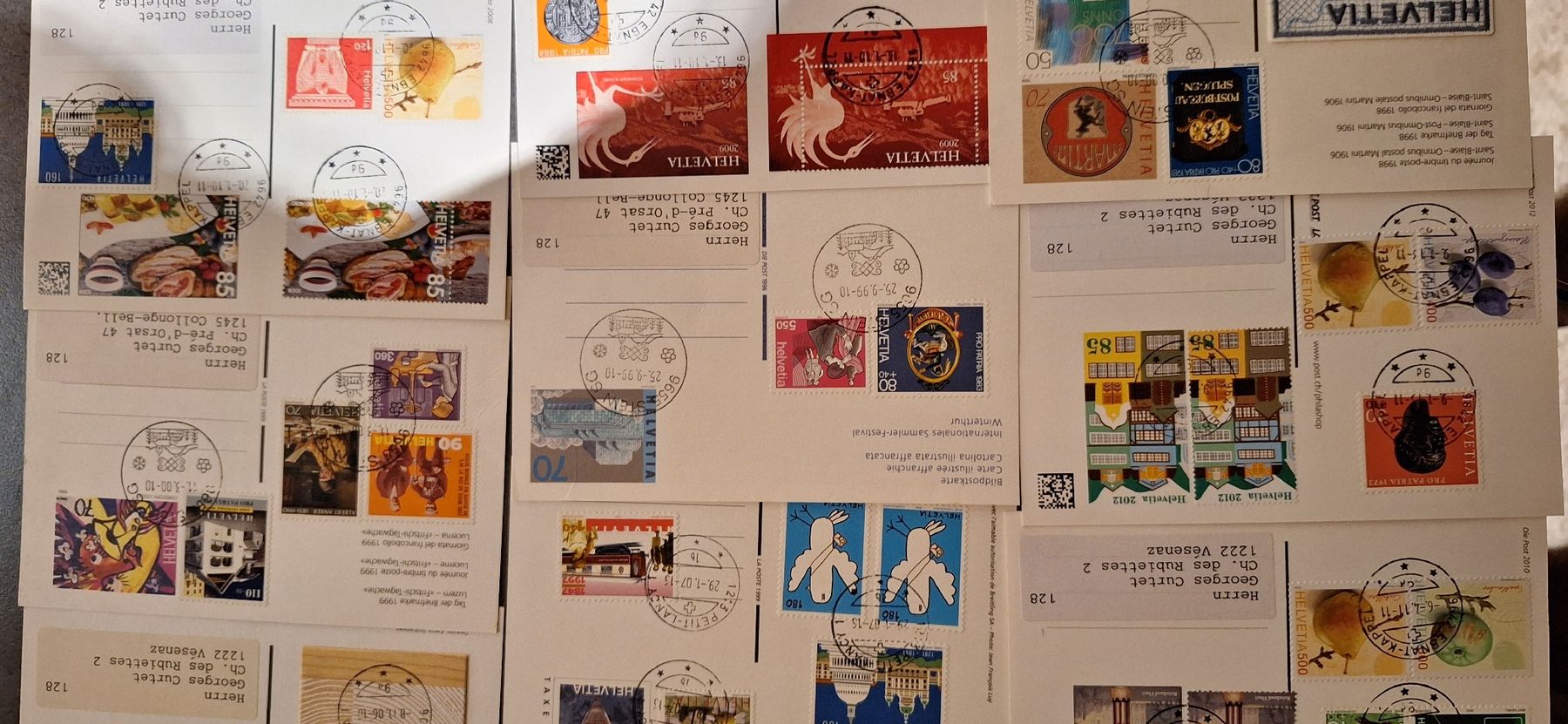 Alle Briefmarken: diverse Ganzsachen Karten teils Voll O  – Gebraucht aus Balgach von SIMEON27 3