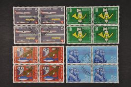 1959-1963 Viererblock ET-gestempelt