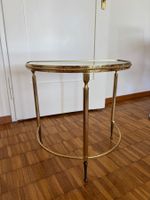 Vintage Messing-Beistelltisch mit Glasplatte