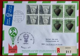 BALLONFLUG MÜRREN PESTALOZZI BULLE VON ARX INTERLAKEN 1973