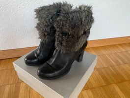 Geox🤎 Lederstiefel mit Fellbesatz, 39