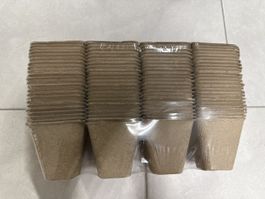 100 Anzuchttöpfe Pappe 7X7cm
