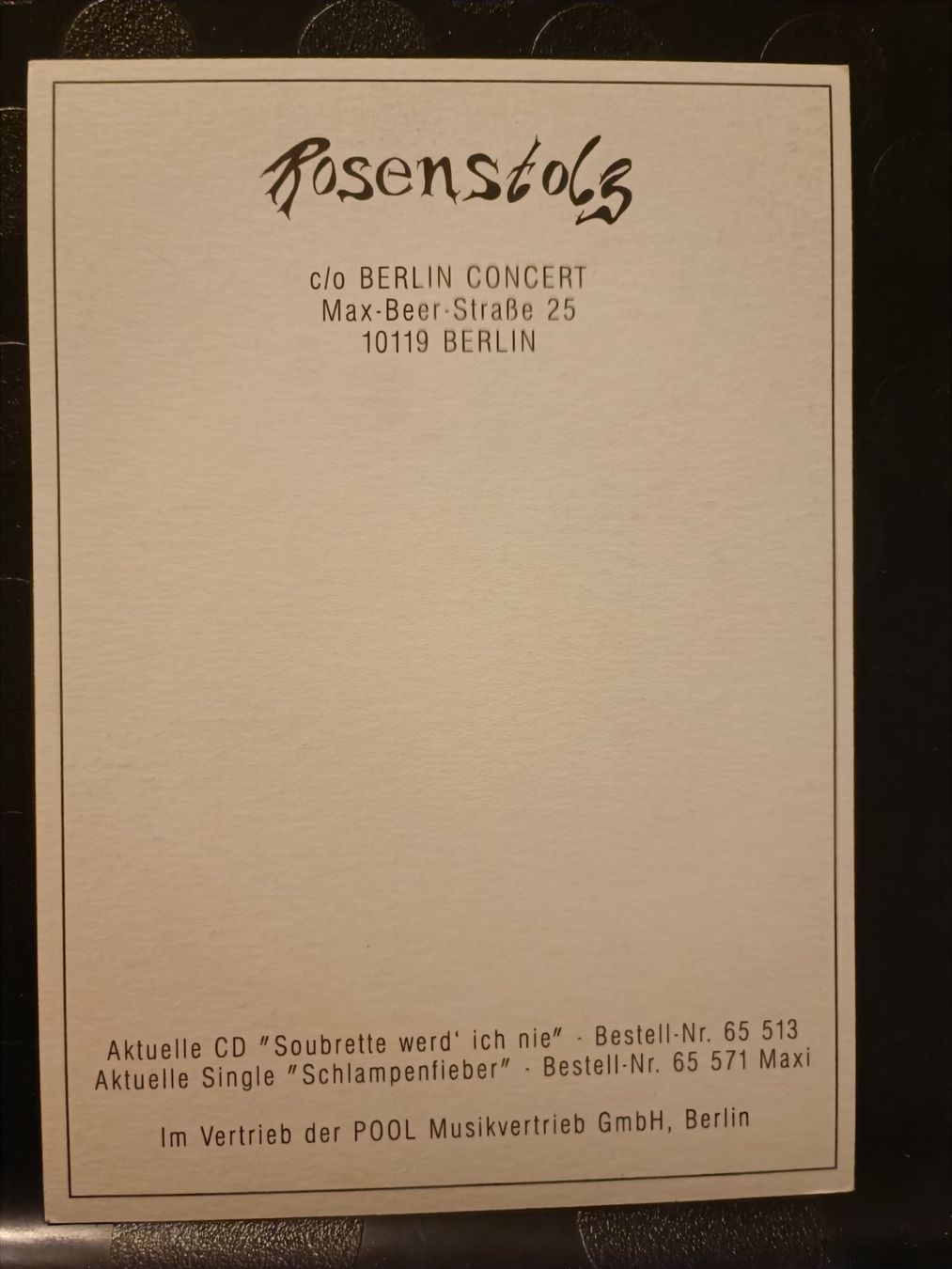 Autografi: Rosenstolz - handsignierte alte Autogrammkarte – Usato da Menziken venduto da Artographs 1