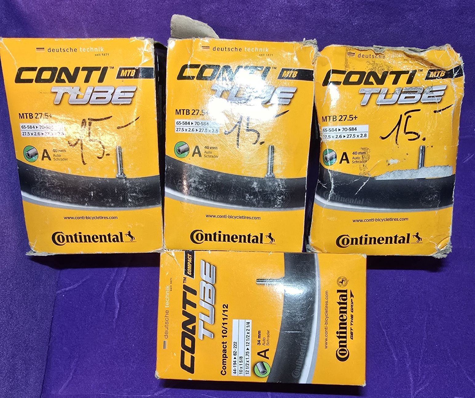 Continental Pezzi di ricambio: 4x Continental Fahrradschläuche – Nuovo e nell'imballaggio originale da Wangs venduto da Restposten.Garage 1