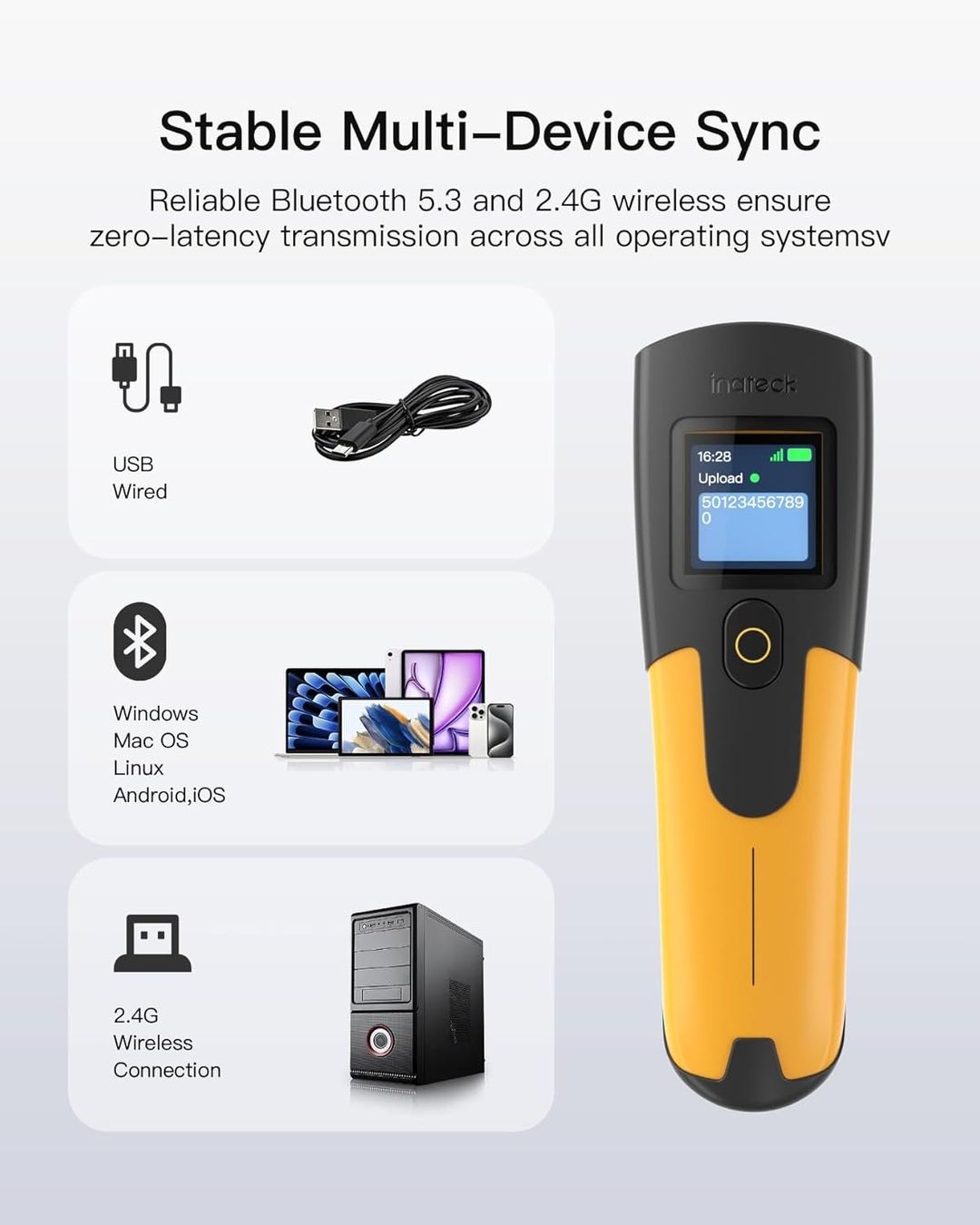 Scanneurs: Barcode Scanner 1D 2D QR Kabellos Bluetooth USB – Neuf avec emballage d'origine à Suhr par TradeMasters 5