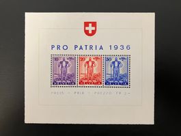 W8** Pro Patria Block 1936 Postfrisch KP: 140.-