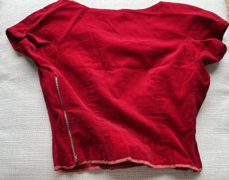 ❤️ Top Vintage Années 40 Velours Rouge – Taille 36/38