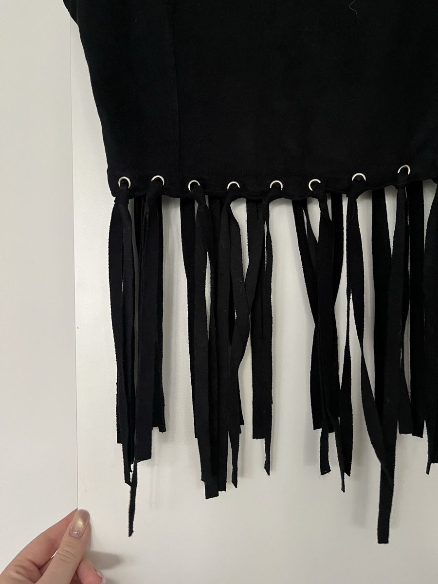 Top: Schwarzes Fransen Top von Chic&Booti, Grösse S, Sommer – Nuovo (secondo la descrizione) da Gockhausen venduto da Lali013 2
