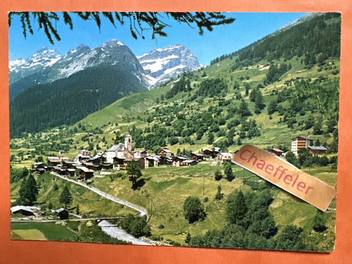 Cartoline postali: Kippel Lötschental mit Ferdenrothorn Wallis – Usato da Zürich venduto da Chaeffeler