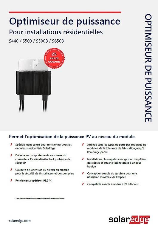 SolarEdge Onduleurs: OPTIMISEUR SOLAREDGE S500B – D'occasion à Couvet par RBedb