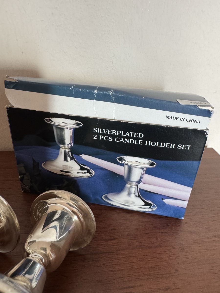 Kerzenständer: Neues versilbertes Kerzenständer-Set – Neu und originalverpackt aus Balsthal von Narulya 4