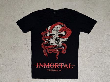 smog IMMORTAL Skull Snake Graphic T-Shirt  Vintage