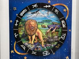 3D Bild / Sternzeichen Löwe / 40x40cm - Silber