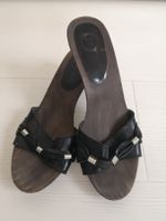 🤩MANGO LACK-HOLZ-SANDALEN SCHWARZ