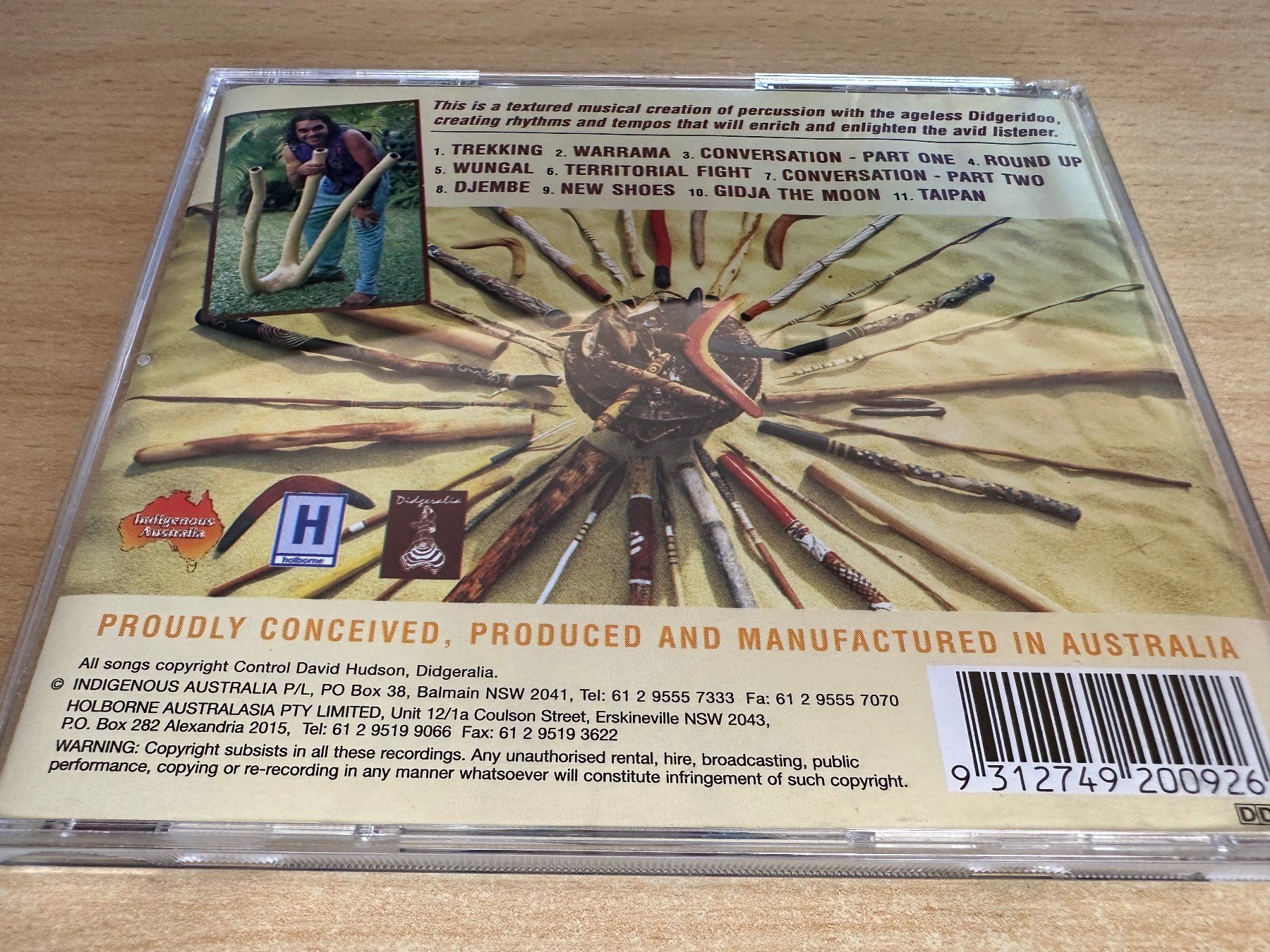 CDs: David Hudson – Didgeralia (Rhythms With Percussion & Didgeri – D'occasion à Rikon im Tösstal par Alpenmutz 1