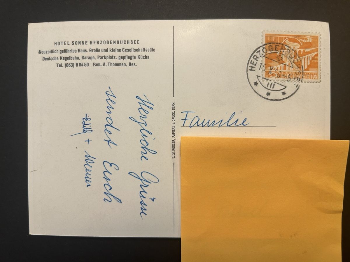 Cartoline postali: Herzogenbuchsee Hotel Sonne – Usato da Fanas venduto da Alessio11 1