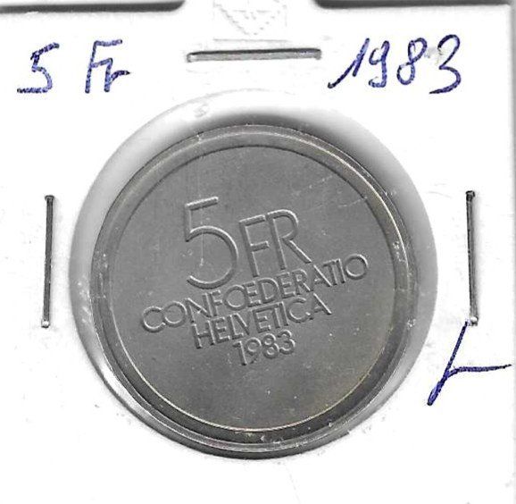 Tutti le monete: Monnaie Suisse: 5 Fr 1983 – Usato da Muraz (Collombey) venduto da Resine