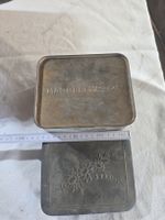 Vintage Blechdosen Setzkasten, Metall Dose mit Dekor