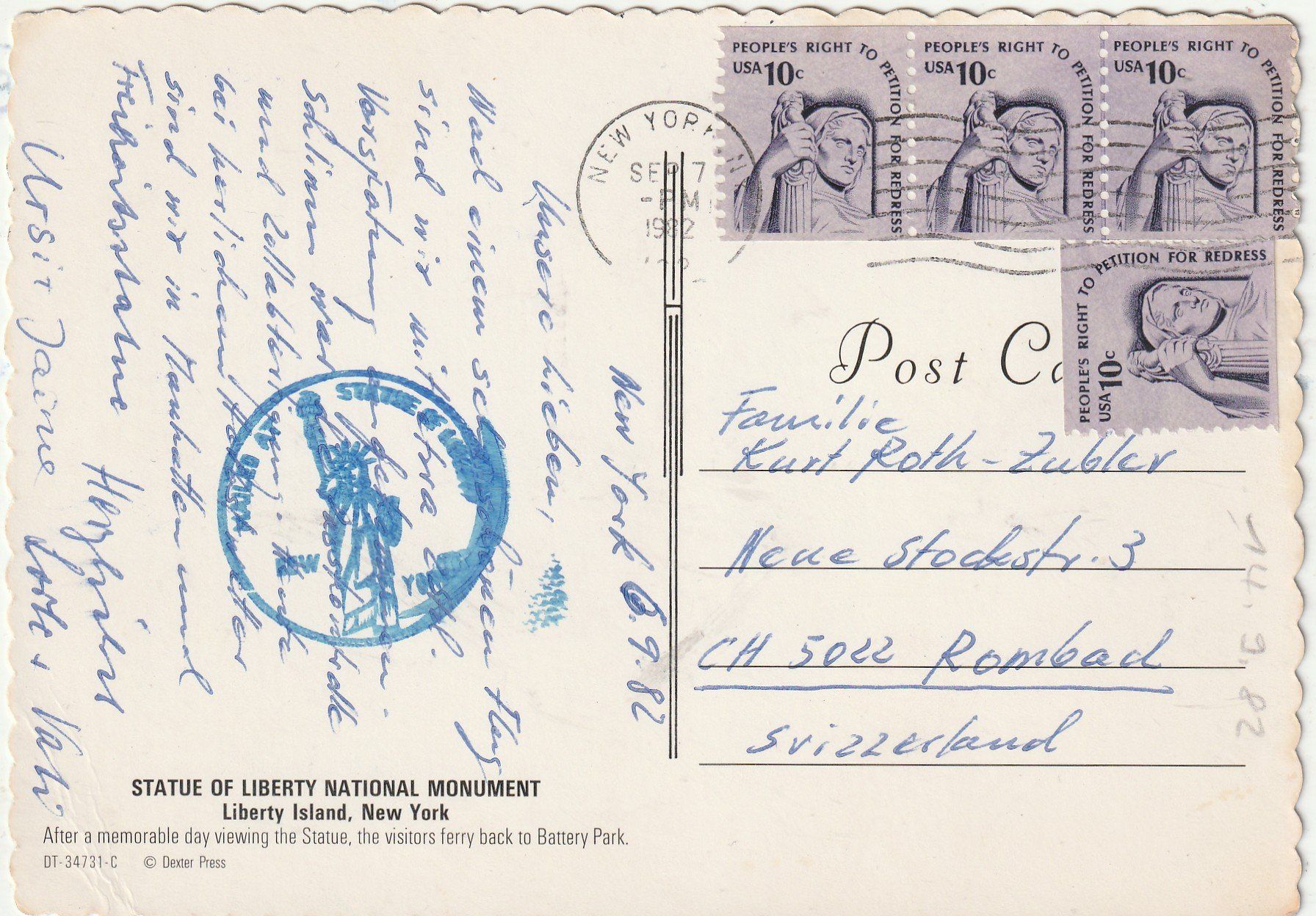 Cartoline postali: America Freiheitsstatue – Usato da Lumbrein venduto da made02 1