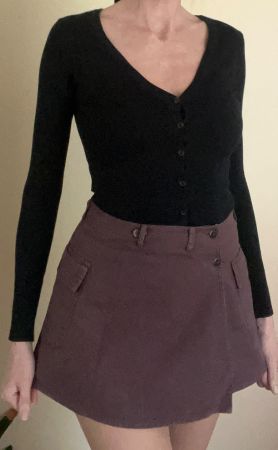 brauner Minirock in used Look, Grösse M