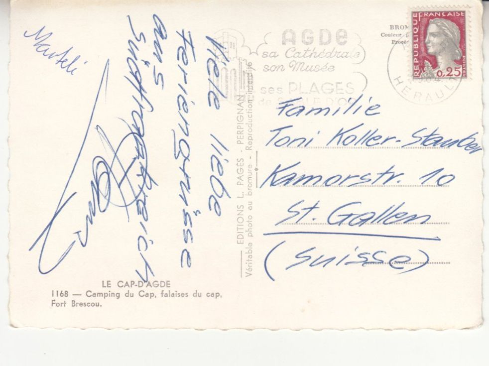 Cartoline postali: Adge Camping 1964 – Usato da Bürglen TG venduto da StampGraf 1