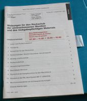 Weisung für den Rückschub der unverschossenen Munition