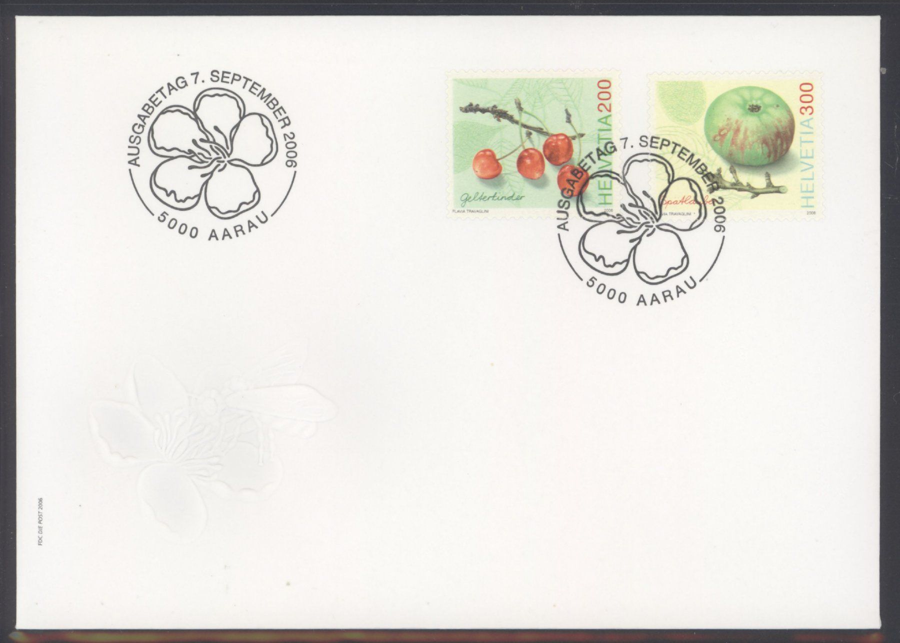 Tutti i francobolli: 2006, FDC, Dauermarken Alte Obstsorten – Usato da Willisau venduto da Vollstempel