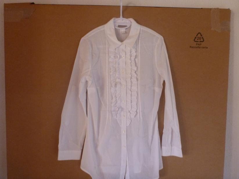 Camicette: Longbluse MANDARIN weiss Rüschen Neuwertig – Nuovo (secondo la descrizione) da Weisslingen venduto da TechnoFant