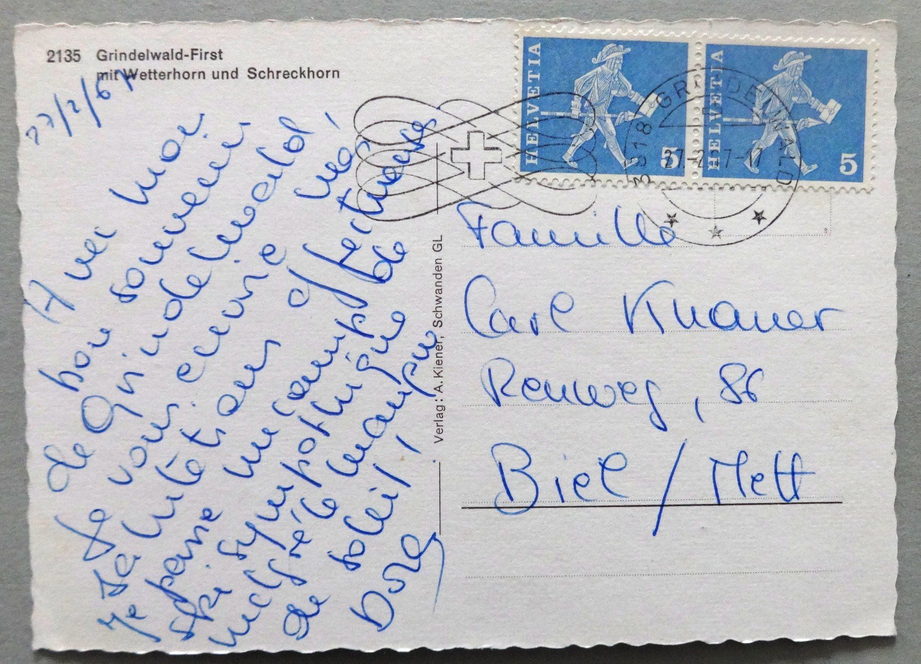 Cartes postales: Grindelwald-First – D'occasion à Fétigny par Billy2miny 1