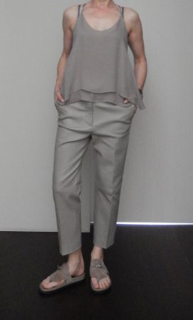 Orig. CHELSEA FLOWER Seidentop, Gr. S, in Taupe