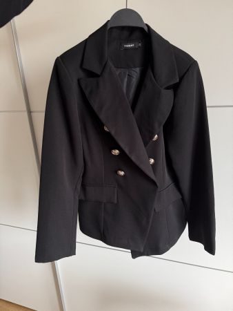 Schwarzer Blazer mit Goldknöpfen, Grösse M