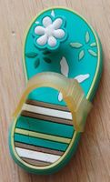 Magnet Flip Flop grün mit 1 Blume Silikon leicht vergilbt