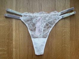Victoria’s Secret Double Shine Strap Lace Thong S NEW