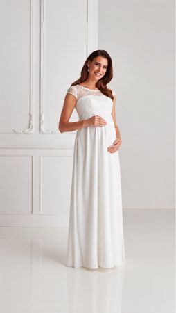 Umstandskleid lang Ivory  Spitze Grösse 40 neu