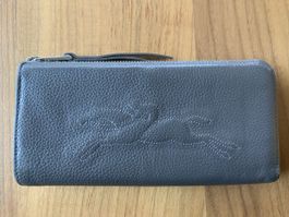 Longchamp Portemonnaie Leder grau/taupe