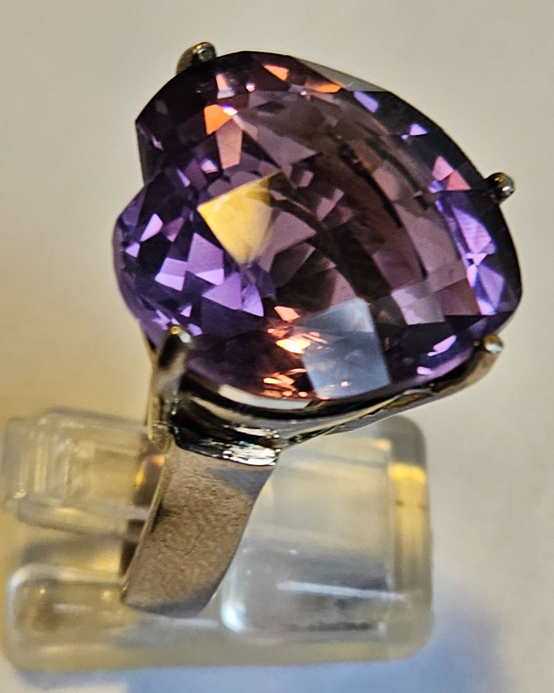Anelli: Ring Silber Herzform grosser Amethist Neu – Nuovo (secondo la descrizione) da Zürich venduto da benedikt12 1