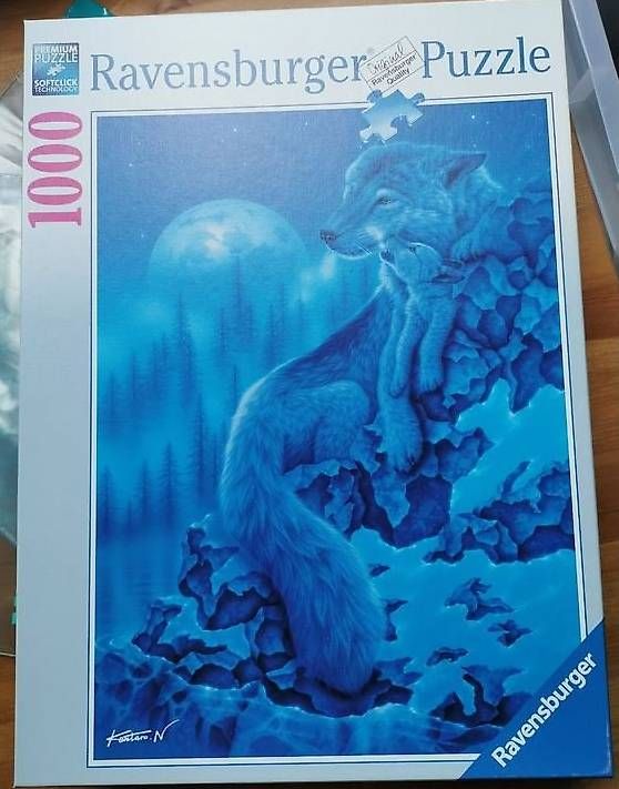 Puzzle: 1000 Teile Puzzle - Wolfsmutter mit Junges – Usato da Lausen venduto da Swiss4444