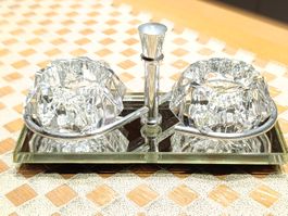 Vintage Salz Pfeffer Set Bleikristall Lorraine France Top