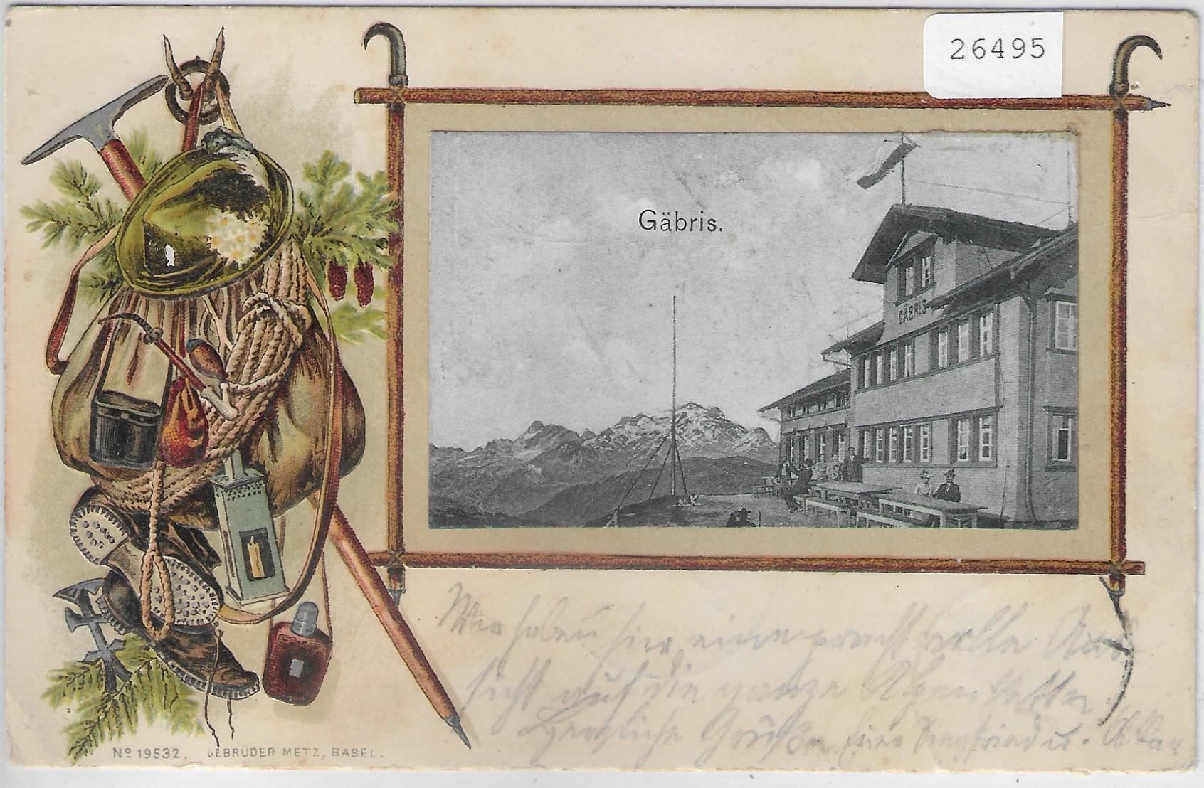 Ansichtskarten: Gäbris - Bergsteiger-Litho – Gebraucht aus Ettingen von Kartenplanet